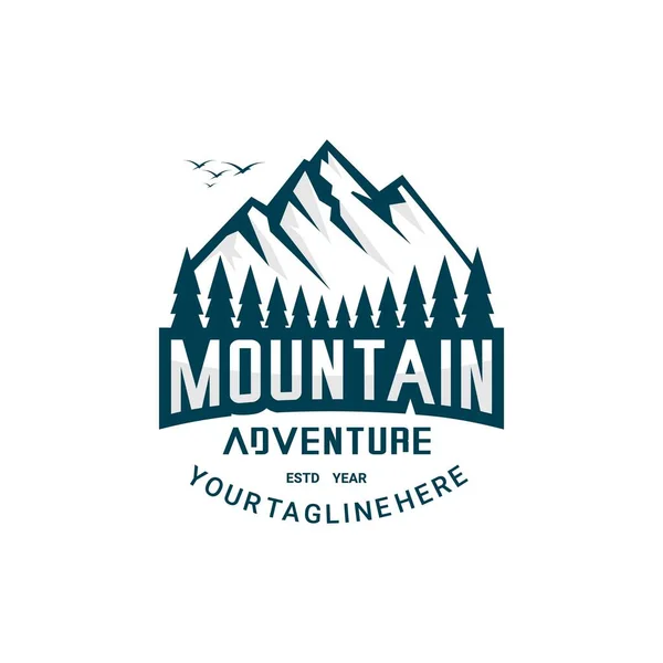 Montagne Aventure Logo Illustration Vecteur — Image vectorielle