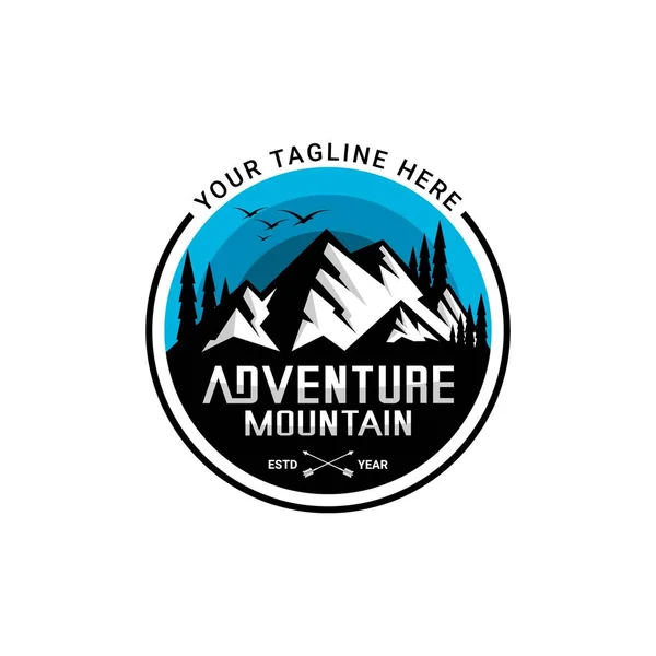 Logo Vectoriel Montagne Neige Aventure Logo Chasseur — Image vectorielle
