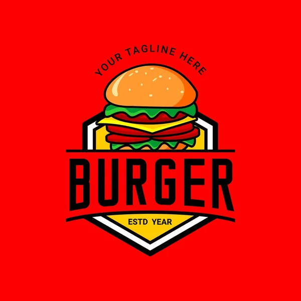 Vector Illustration Burger Logo Restaurant Logo — Stockvektor