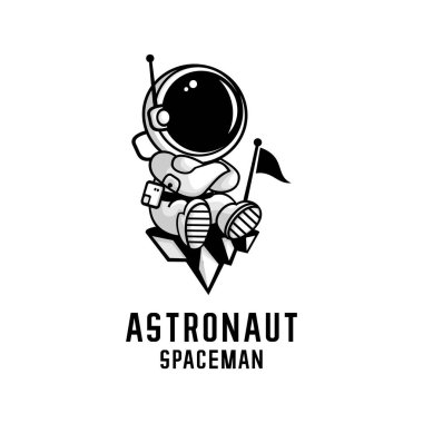 karikatür astronot çizim vektörü, uzay adamı vektörü