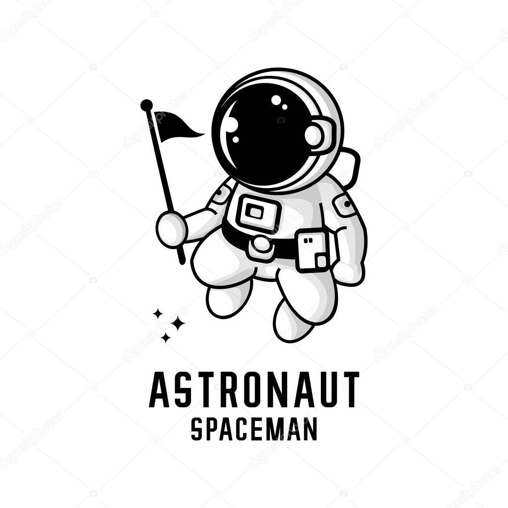 Cartoon astronaut illustration vector, spaceman vector