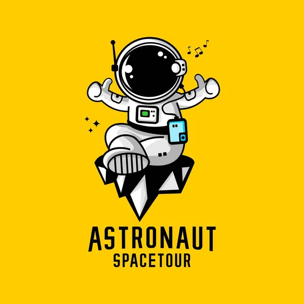 Cartoon Astronaut Illustration Vektor Vektor Kind Raumfahrer — Stockvektor