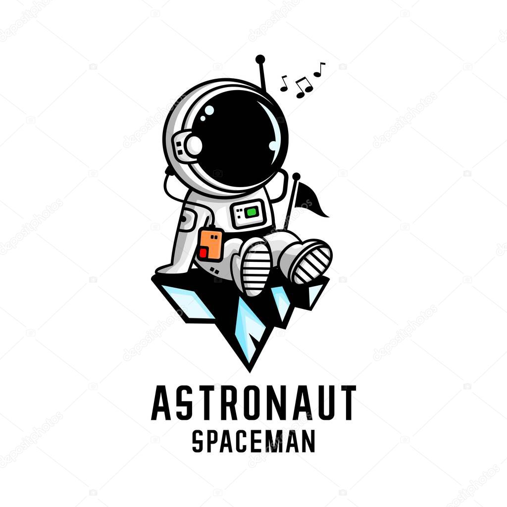 Cartoon astronaut illustration vector, vector child spaceman