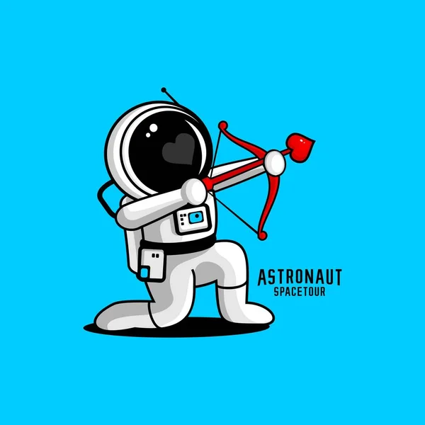 Astronaut Sport Logo Illustration Vektor — Stockvektor
