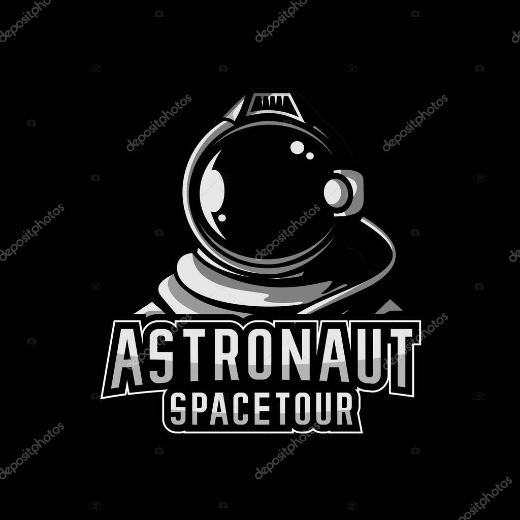 Astronaut sports logo illustration vector