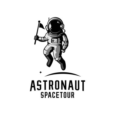 astronot logo illüstrasyon vektörü, logo şablonu, spor, oyun