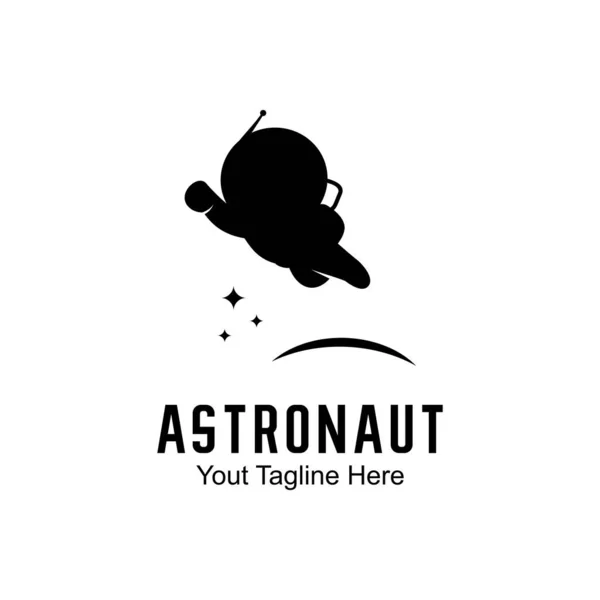 Vetor Ilustração Logotipo Astronauta Silhueta Logotipo — Vetor de Stock