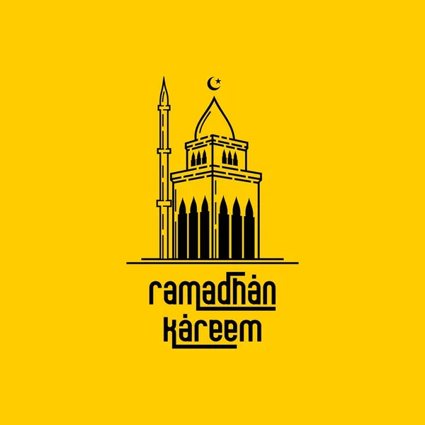Векторная Иллюстрация Мечети Фон Рамадана — стоковый вектор