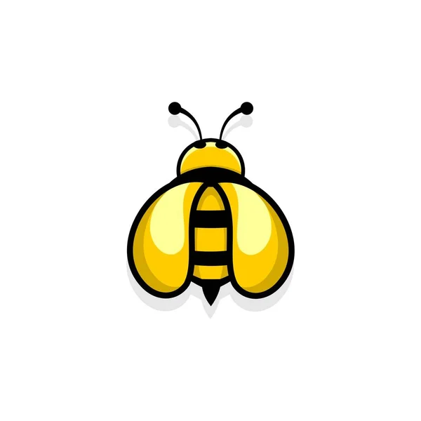 Vektorillustration Des Honigbienen Logos Auf Weißem Hintergrund — Stockvektor