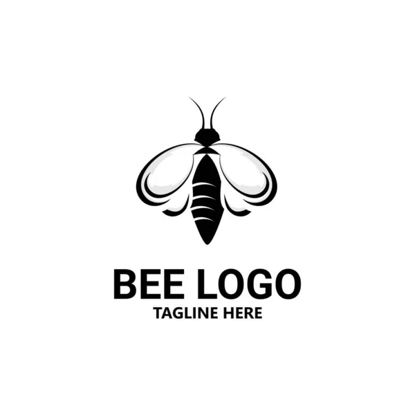 Illustration Vectorielle Logo Abeille Domestique Sur Fond Blanc — Image vectorielle