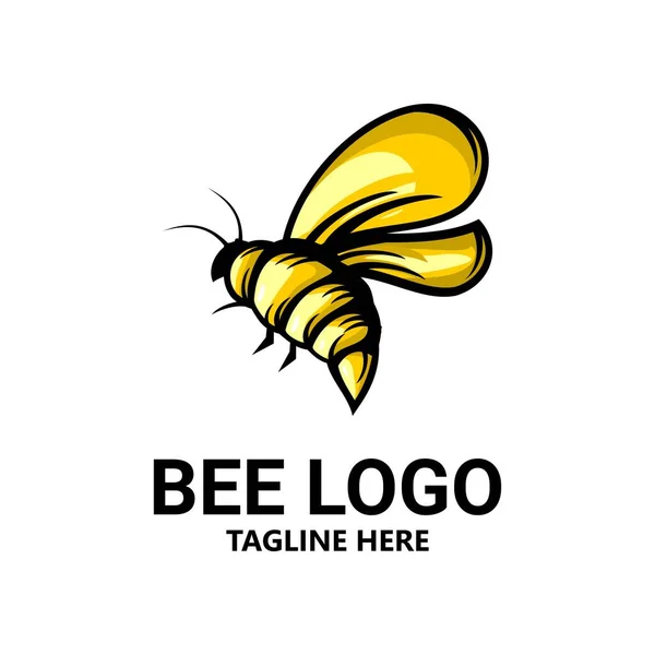 Illustration Vectorielle Logo Abeille Domestique Sur Fond Blanc — Image vectorielle