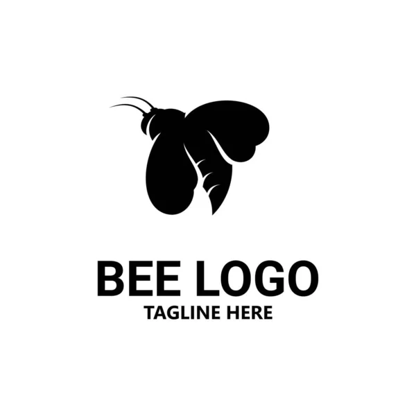 Векторная Иллюстрация Логотипа Пчелы Белом Фоне — стоковый вектор