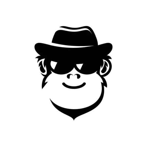 Милий Детектив Мавпи Вектор Логотипу — стоковий вектор