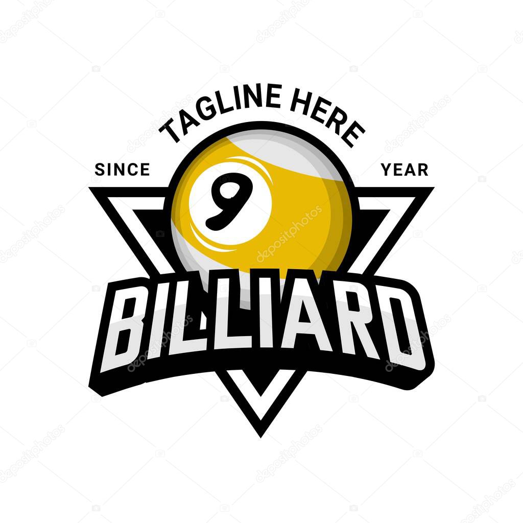 Billiard, ball and stick logo illustration vector