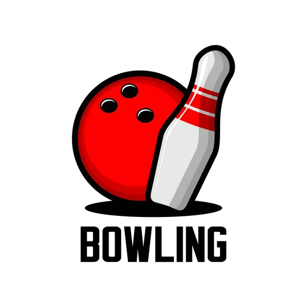 Bowling Sport Logo Vektor Auf Weißem Hintergrund — Stockvektor