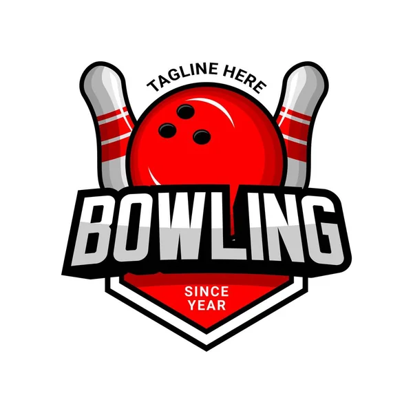 Bowling Sport Logo Vektor Auf Weißem Hintergrund — Stockvektor