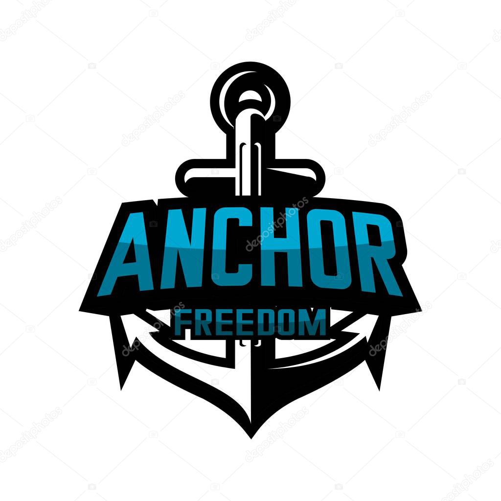 Marine ship anchor logo illustration