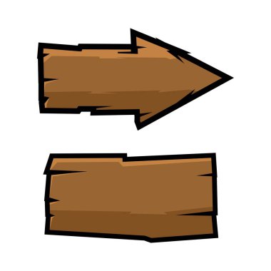 Tahta bir işaretin vektör illüstrasyonu