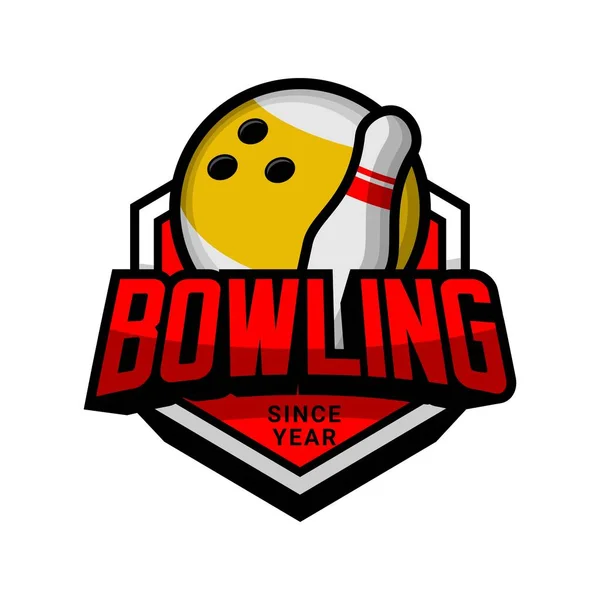 Bowling Sport Logo Illustration Vektor — Stockvektor