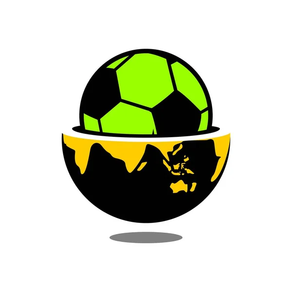 Vector Illustration Earth Soccer Ball — Vettoriale Stock