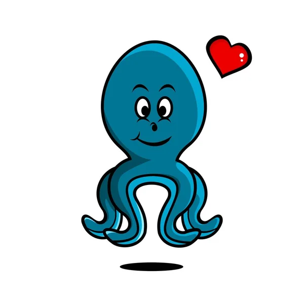Vector Illustratie Van Cartoon Octopus — Stockvector
