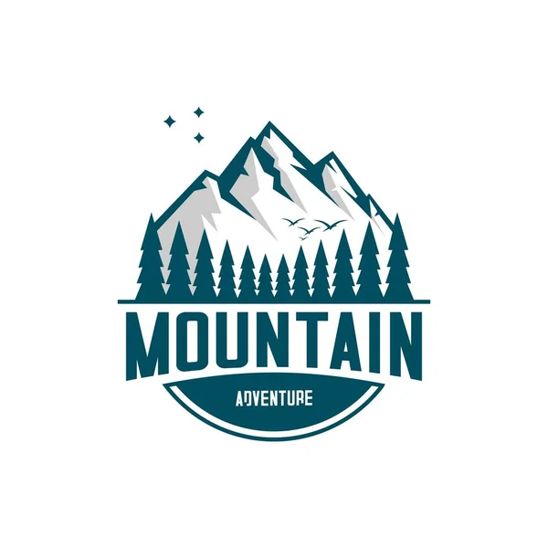 Montagne Pinède Logo Illustration Vecteur — Image vectorielle