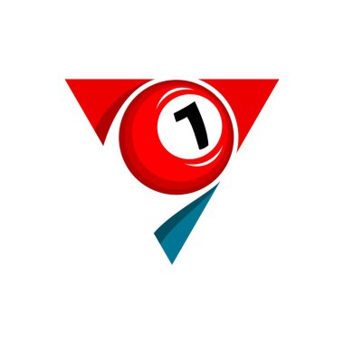 Beyaz arkaplanda bilardo sporu tasarım vektörü