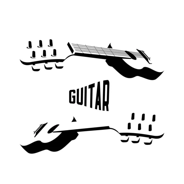 Класична Гітарна Ілюстрація Вектор Акустичний Гітарний Силует — стоковий вектор