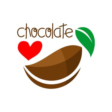 Çikolata ve aşk işaretinin vektör çizimi, çikolata günü