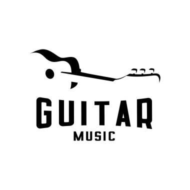 Gitarın vektör illüstrasyonu, müzik vektörü simgesi