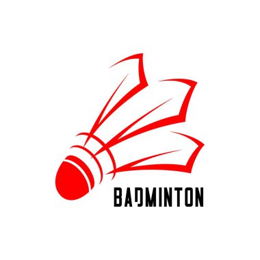 Beyaz arkaplanda badminton sporunun vektör çizimi