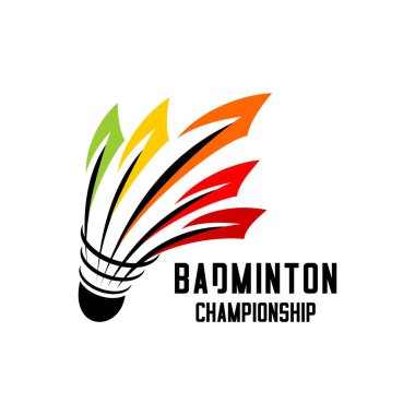 Beyaz arkaplanda badminton sporunun vektör çizimi