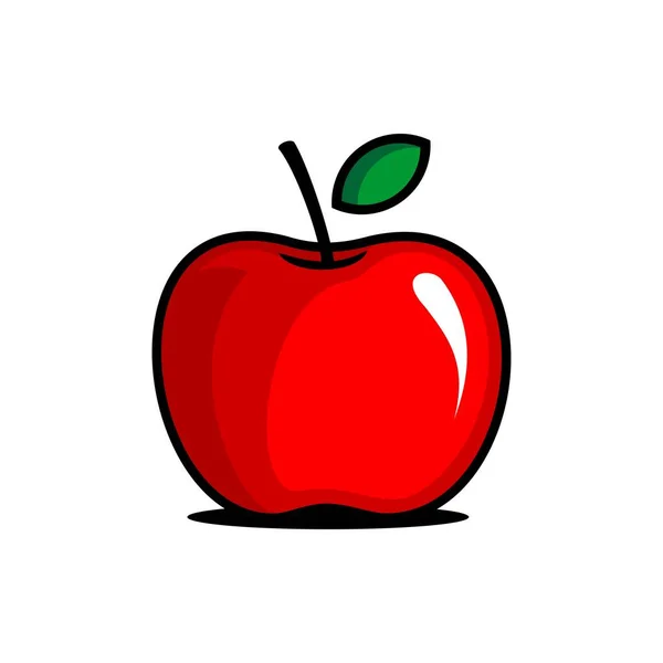 Ilustracja Wektor Czerwonego Jabłka Podzielone Jabłko — Wektor stockowy