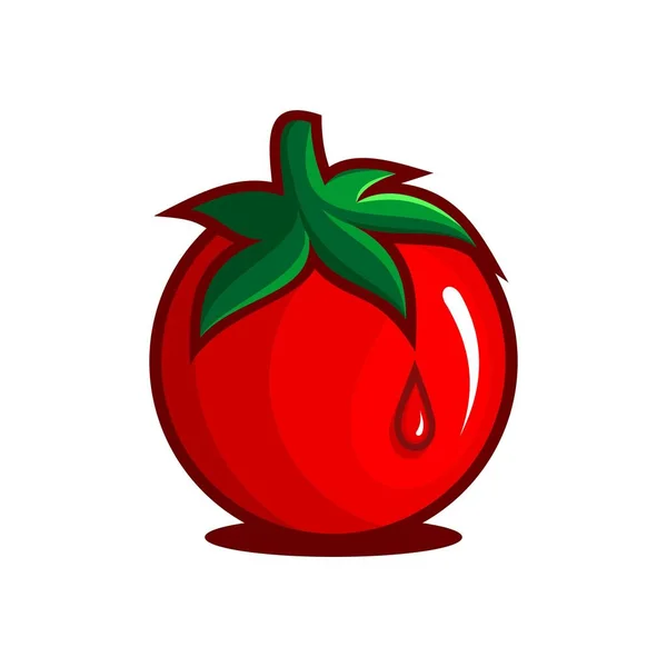 Vector Ilustración Fruta Tomate Rojo — Archivo Imágenes Vectoriales