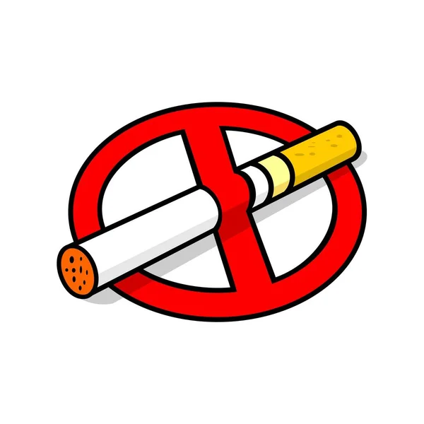 Beyaz Bir Arka Planda Hiçbir Sigara Işareti Vektör Illustration — Stok Vektör