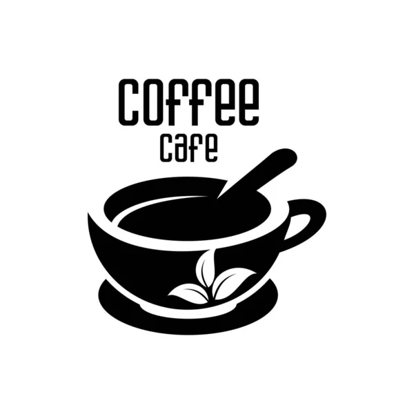 Cafe Logo Illustratie Vector Kopje Koffie Vector — Stockvector