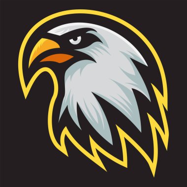 Kartal Maskotu Logosu Vektör İllüstrasyonu. Duvar kağıdı, afiş, arkaplan, kart, kitap illüstrasyonu, logo, tişört tasarımı, çıkartma, kapak vs. için uygundur