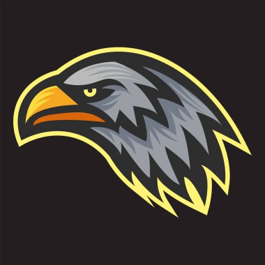 Kartal Maskotu Logosu Vektör İllüstrasyonu. Duvar kağıdı, afiş, arkaplan, kart, kitap illüstrasyonu, logo, tişört tasarımı, çıkartma, kapak vs. için uygundur