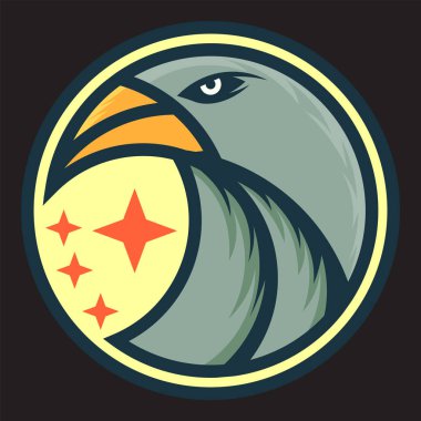 Kartal Maskotu Logosu Vektör İllüstrasyonu. Duvar kağıdı, afiş, arkaplan, kart, kitap illüstrasyonu, logo, tişört tasarımı, çıkartma, kapak vs. için uygundur