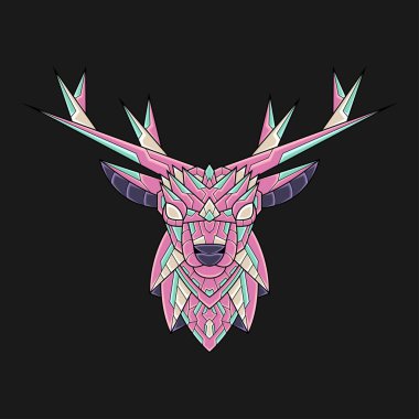 Soyut Renkli Süslü Karalama Sanat Geyiği Çizgi Film Çizim Vektörü. Logo, Duvar Kağıdı, Tatto, Arkaplan, Kart, Kitap İllüstrasyonu, Tişört Tasarımı, Etiket, Kapak, vb.