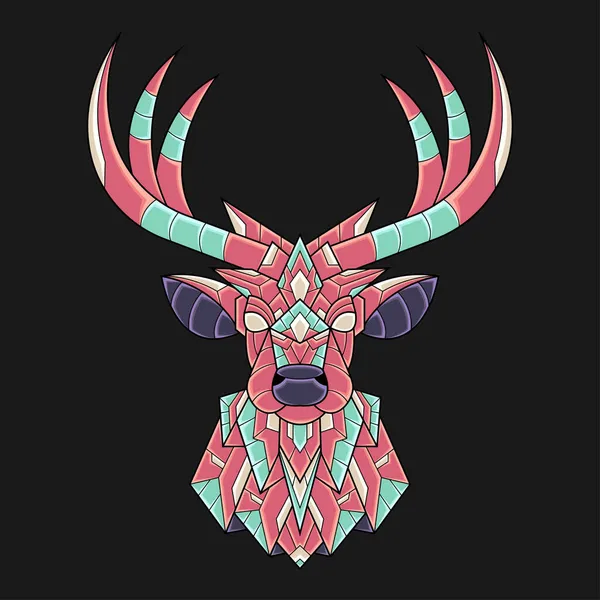 Abstrakcyjne Kolorowe Ozdoby Doodle Art Deer Ilustracja Cartoon Concept Vector — Wektor stockowy