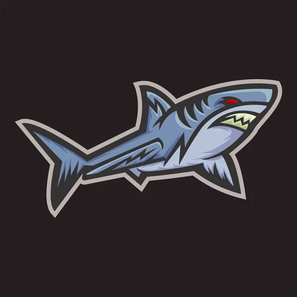 Rekin Kreskówka Ilustracja Koncepcja Projekt — Wektor stockowy