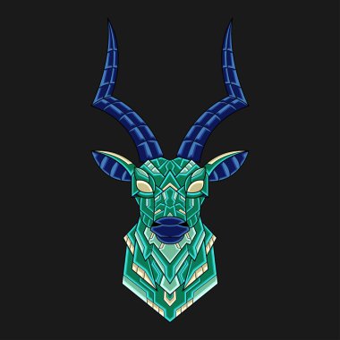 Soyut Renkli Süslü Doodle Zentangle Sanat Antilobu Çizgi Roman Kavram Vektörü. Logo, Duvar Kağıdı, Banner, Arkaplan, Kart, Kitap İllüstrasyonu, Tişört Tasarımı, Etiket, Kapak, vb.