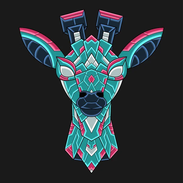 Soyut Renkli Süsleme Zürafa Çizgi Film Çizim Vektörü. Logo, Duvar Kağıdı, Banner, Arkaplan, Kart, Kitap İllüstrasyonu, Tişört Tasarımı, Etiket, Kapak, vb.