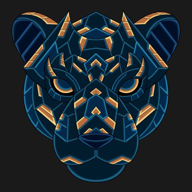 Abstract Colorful Ornament Doodle Panther Illustration Cartoon Concept Vector. Suitable For Logo, Wallpaper, Banner, Background, Card, Book Illustration, T-Shirt Design, Sticker, Cover, etc