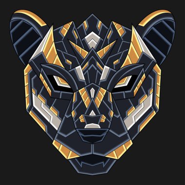 Abstract Colorful Ornament Doodle Panther Illustration Cartoon Concept Vector. Suitable For Logo, Wallpaper, Banner, Background, Card, Book Illustration, T-Shirt Design, Sticker, Cover, etc