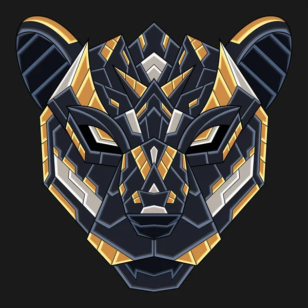 Abstract Colorful Ornament Doodle Panther Illustration Cartoon Concept Vector. Suitable For Logo, Wallpaper, Banner, Background, Card, Book Illustration, T-Shirt Design, Sticker, Cover, etc