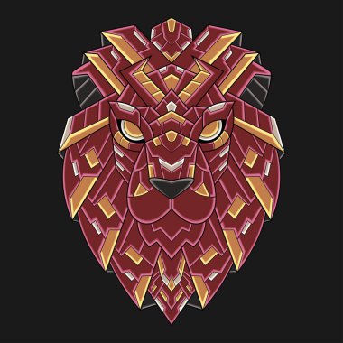 Soyut Renkli Süslü Karalama Sanatı Aslan Başlı Çizgi Film Çizim Vektörü. Logo, Duvar Kağıdı, Banner, Arkaplan, Kart, Kitap İllüstrasyonu, Tişört Tasarımı, Etiket, Kapak, vb.