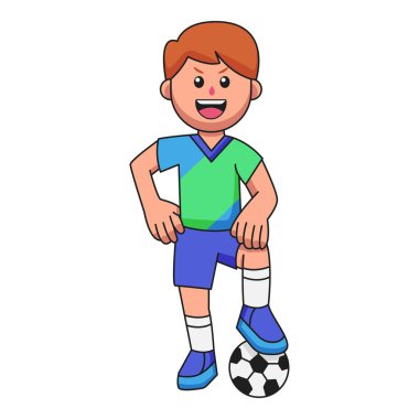 Sevimli çizgi film karakteri futbolcusu