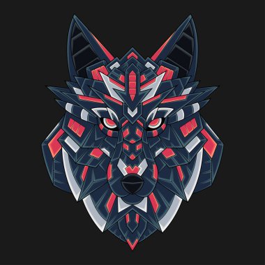 Soyut Renkli Süslü Doodle Zentangle Sanat Sanatı Kurt Çizim Çizim Vektörü. Logo, Duvar Kağıdı, Banner, Arkaplan, Kart, Kitap İllüstrasyonu, Tişört Tasarımı, Etiket, Kapak, vb.